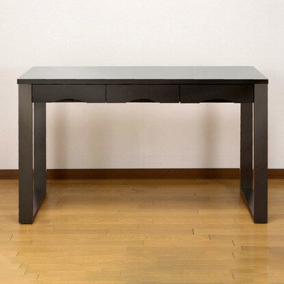 A natural wood desk with beautiful grain of ash veneer, depth 45cm (width 120cm, dark brown)