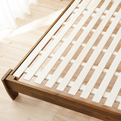 Natural wood acacia bed frame (flat frame D)