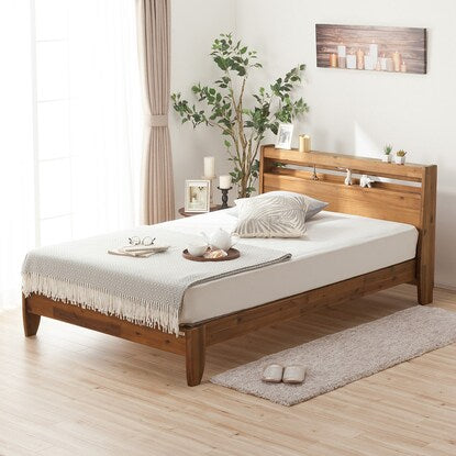 Natural wood acacia bed frame (cabinet frame SD)