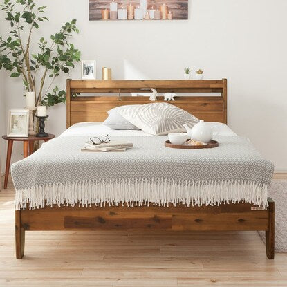 Natural wood acacia bed frame (cabinet frame SD)