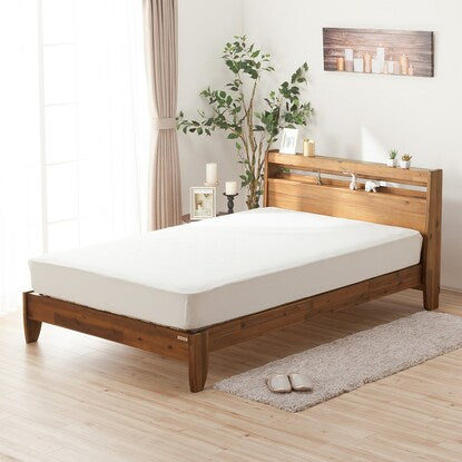 Natural wood acacia bed frame (cabinet frame SD)