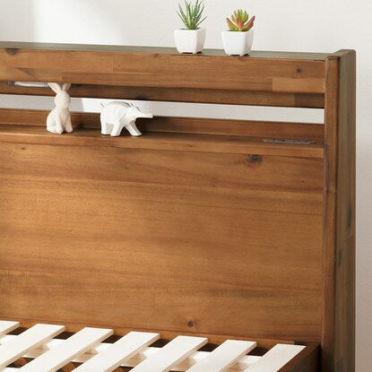 Natural wood acacia bed frame (cabinet frame SD)