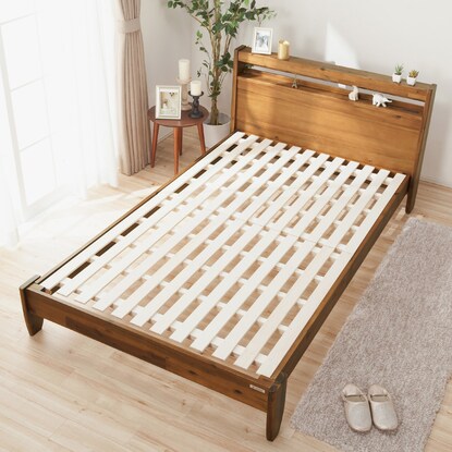 Natural wood acacia bed frame (cabinet frame SD)