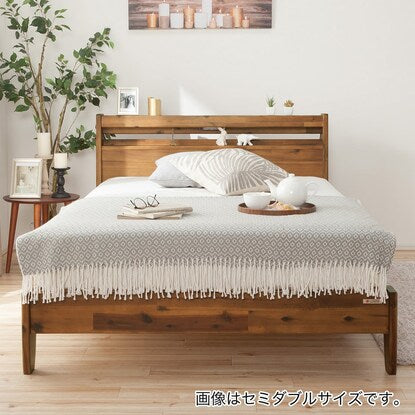 Natural wood acacia bed frame (cabinet frame D)