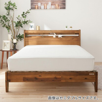 Natural wood acacia bed frame (cabinet frame D)