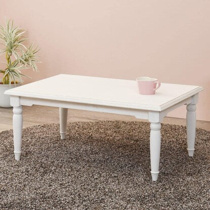 Adult-cute white shabby compact center table (rectangle)