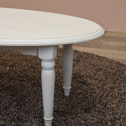 Adult-cute white shabby compact center table (oval)