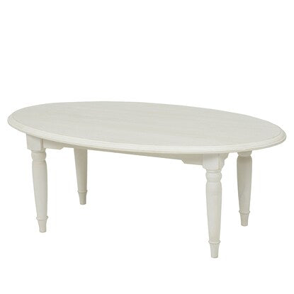 Adult-cute white shabby compact center table (oval)