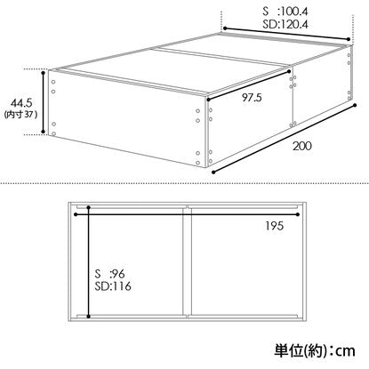 Single headless large capacity storage tatami bed (YHN NA)