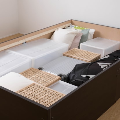 Semi-double headless large capacity storage tatami bed (YHN BR)