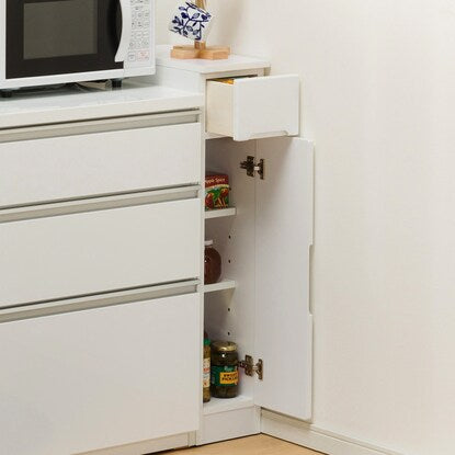 Slim counter (20cm wide) with doors that can be set in any direction