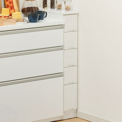 Slim counter with drawers selectable in 5cm increments (15cm width)