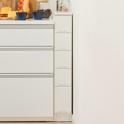 Slim counter with drawers selectable in 5cm increments (15cm width)