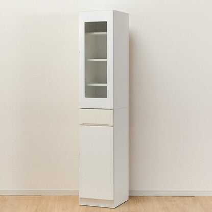 Gap storage with freely adjustable door direction (glass door + wooden door type, width 35cm)