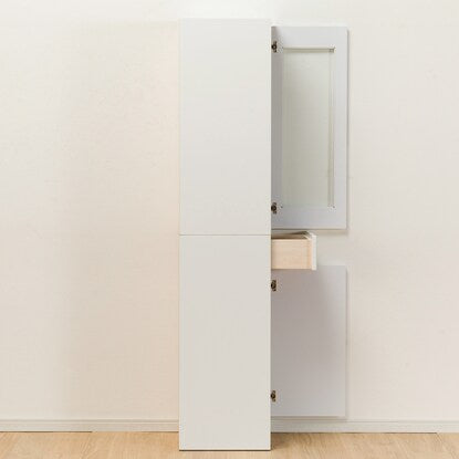 Gap storage with freely adjustable door direction (glass door + wooden door type, width 35cm)