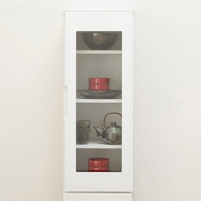 Gap storage with freely adjustable door direction (glass door + wooden door type, width 35cm)