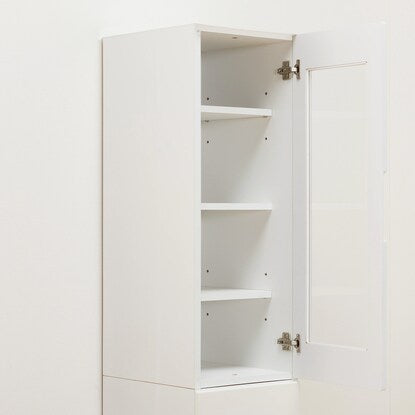 Gap storage with freely adjustable door direction (glass door + wooden door type, width 35cm)