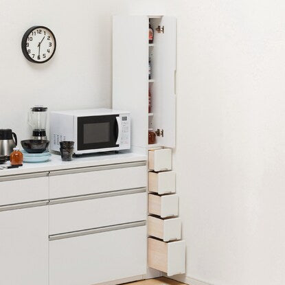 Gap storage with freely adjustable door direction (panel door + drawer type, width 15cm)