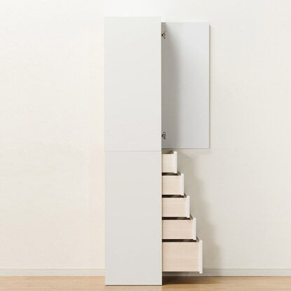 Gap storage with freely adjustable door direction (panel door + drawer type, width 35cm)