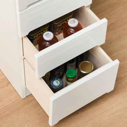 Gap storage with freely adjustable door direction (panel door + drawer type, width 35cm)