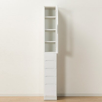 Gap storage with freely adjustable door direction (glass door + drawer type, width 25cm)