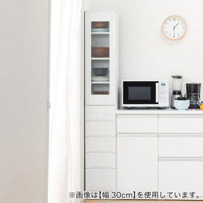 Gap storage with freely adjustable door direction (glass door + drawer type, width 25cm)