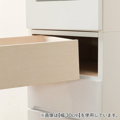 Gap storage with freely adjustable door direction (glass door + drawer type, width 25cm)