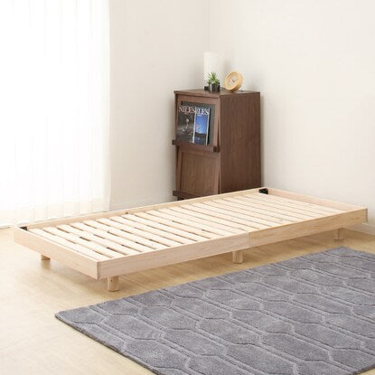 Double bed frame made entirely of cypress slats (N-NTL)