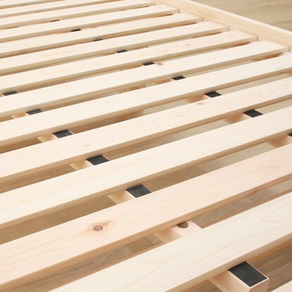 Double bed frame made entirely of cypress slats (N-NTL)