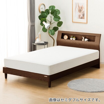 Bed frame with shelf and power outlet (DS cabinet, no drawers, MBR)