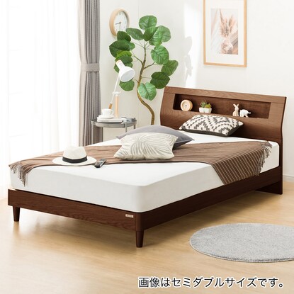 Bed frame with shelf and power outlet (DS cabinet, no drawers, MBR)