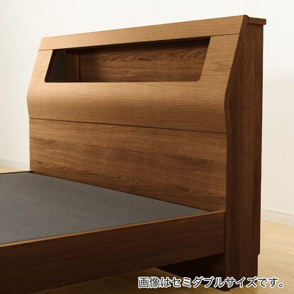 Bed frame with shelf, lighting and power outlet (SL cabinet, no drawers, MBR)