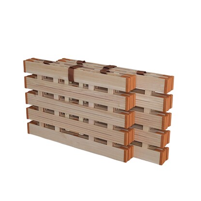 Double lightweight 4-fold paulownia wood slat bed