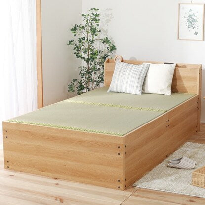 Semi-double bed with shelf and outlet, large capacity storage (YHN NA)