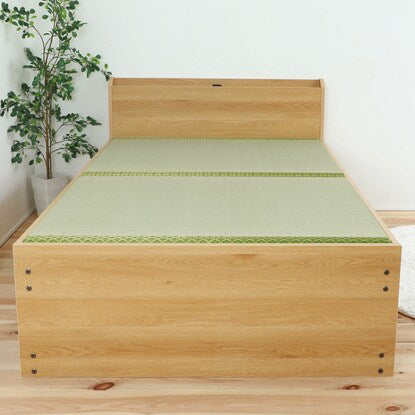 Semi-double bed with shelf and outlet, large capacity storage (YHN NA)