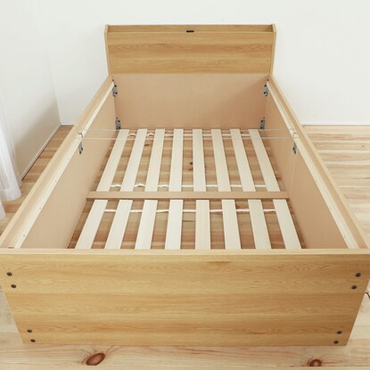 Semi-double bed with shelf and outlet, large capacity storage (YHN NA)