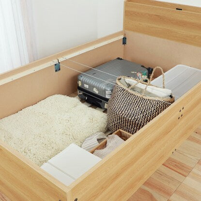 Semi-double bed with shelf and outlet, large capacity storage (YHN NA)