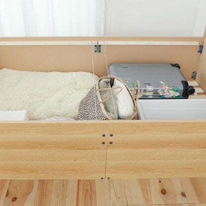 Semi-double bed with shelf and outlet, large capacity storage (YHN NA)