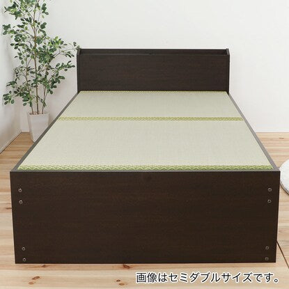 Large capacity storage tatami bed with single shelf and outlet (YHN BR)