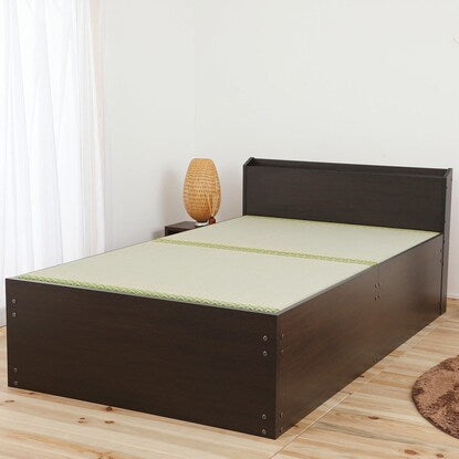 Semi-double bed with shelf and power outlet, large capacity storage (YHN BR)