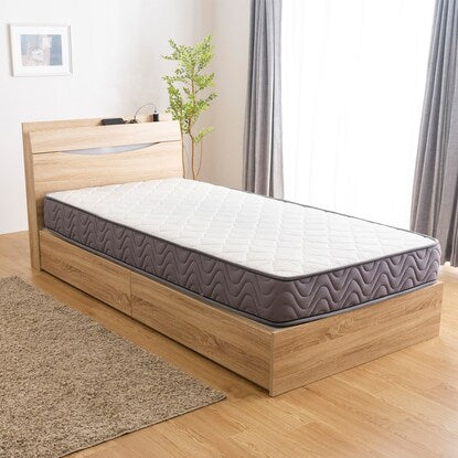 Single bed frame with storage and lighting (TRT NA)