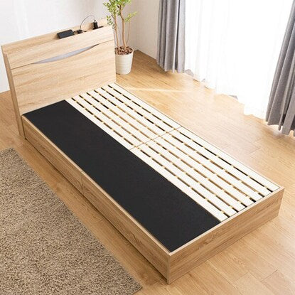 Single bed frame with storage and lighting (TRT NA)