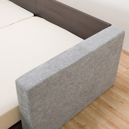 Set of 2 single floor beds + 2 cushion cabinets (gray)