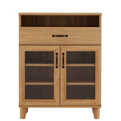 Scandinavian-style cabinet with stone-like glass (70cm wide, NA)