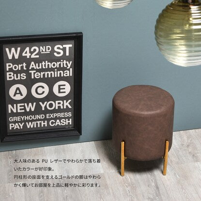 Leather-like cylindrical stool (DBW)