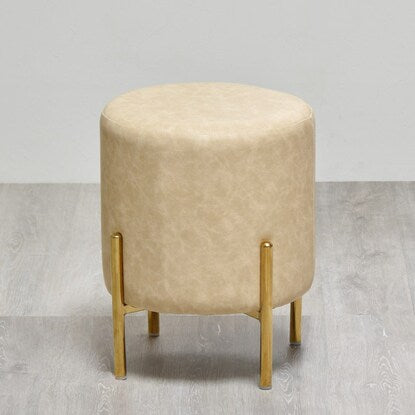 Leather-look cylindrical stool (LBW)