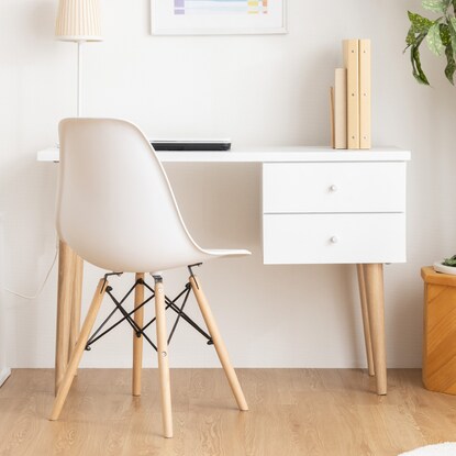 Scandinavian style slim desk (depth 40cm SN WH)