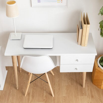 Scandinavian style slim desk (depth 40cm SN WH)