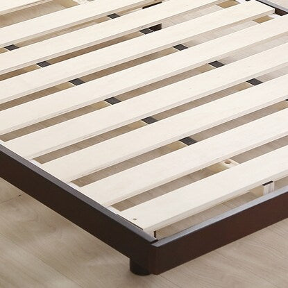 Natural wood 3-level height adjustable bed with legs and slats (S DBR)