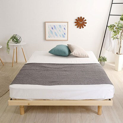 Natural wood 3-level height adjustable bed with legs and slats (SD NA)